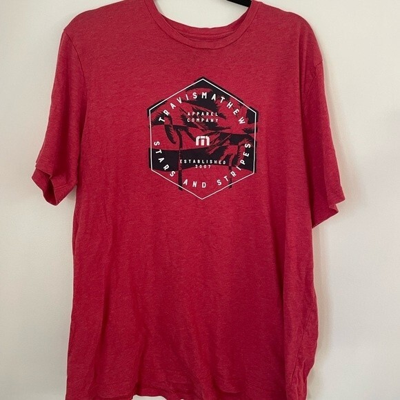 Travis Mathews mens red short sleeve shirt size xxl - Picture 2 of 5